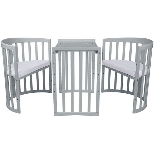 Waldin Oval krevetić 7u1 s madracem GREY Slike
