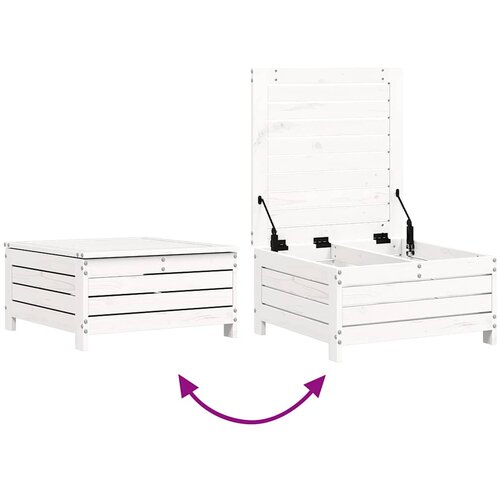  5-dijelni set vrtnih sofa bijeli od masivne borovine Slike