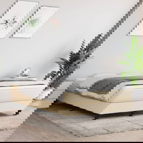 The Living Store Box spring postelja z vzmetnico krem 120x200 cm blago - Box Spring Postelja, (21512946) Slike