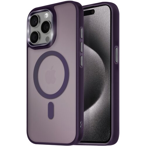 AVIZAR Ohi&scaron;je MagSafe za iPhone 15 Pro Max Back Mat Frosted Obris, Vijolična, (5000014837) Cene