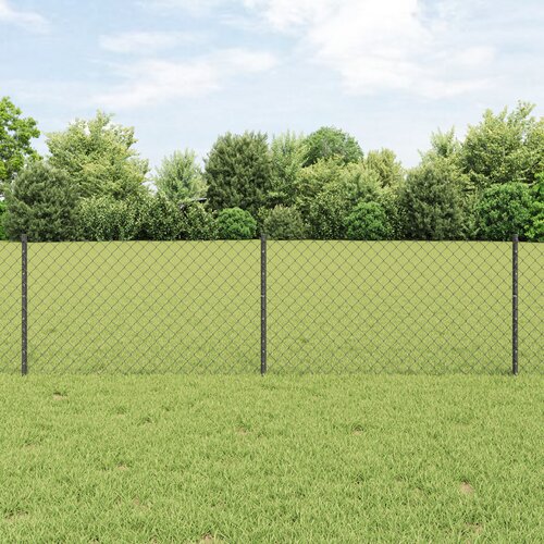 vidaXL verižna ograja z 22 u stebrički siva 0.6x25 m kovina Cene