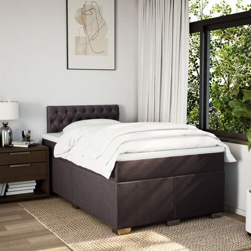  Krevet box spring s madracem tamnosmeđi 120 x 190 cm od tkanine Slike