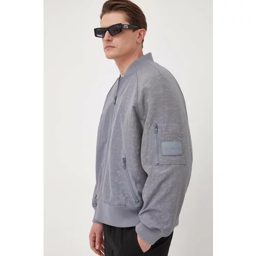 Calvin Klein Jeans Bomber jakna za muškarce, boja: siva, za prijelazno razdoblje