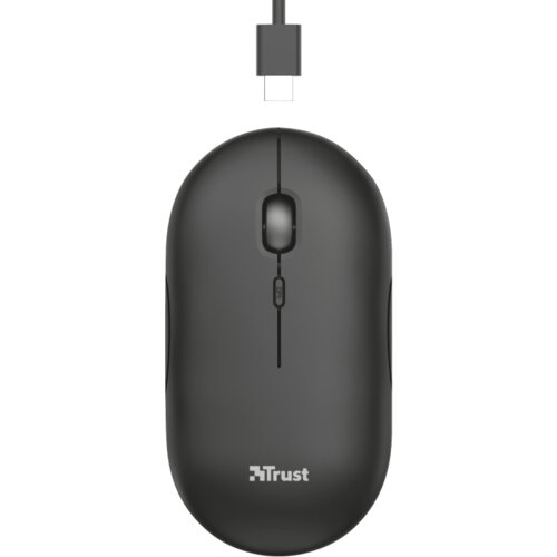 Trust puck wls punjivi miš ultra-thin, silent/tihi, crni dpi 800-1600, obje ruke, 4 tipke Cijene