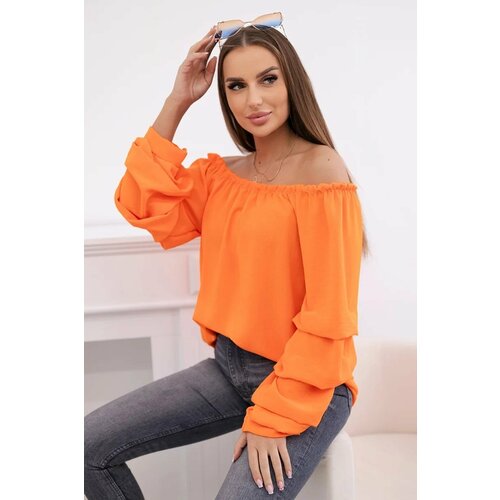 Kesi Spanish blouse with decorative sleeves orange Slike