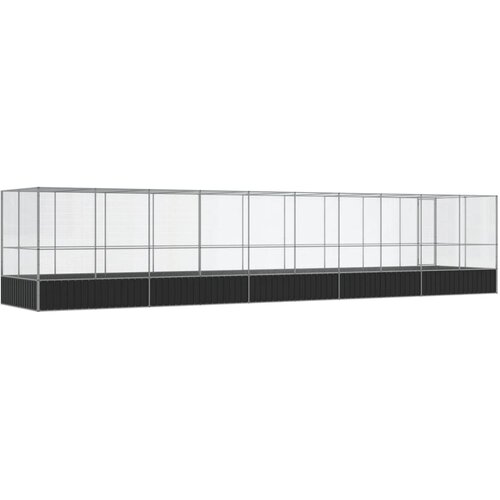  Kavez za ptice s produžetkom srebrni 1039x207x212 cm čelični Slike