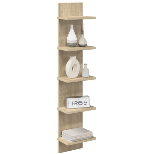  Zidna polica Hrast sonoma 22 x 15 x 100 cm Konstruirano drvo - Hrast sonoma 1 22 x 15 x 100 cm (5 etaža) Slike