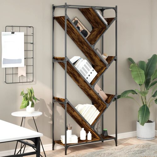 vidaXL Regal za knjige smeđa boja hrasta 79x30x180 cm od drva i metala Cijene