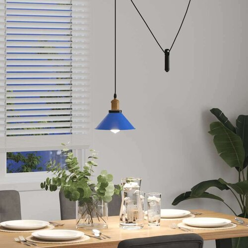 vidaXL Visilica podesiva po visini E27 sjaj tamnoplava Ø 22 cm metal Cijene