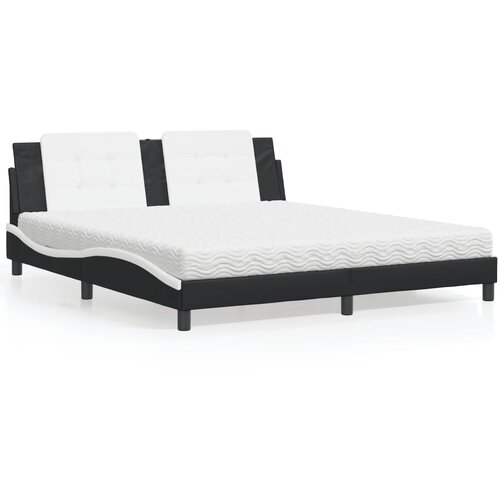 vidaXL Krevet s madracem crno-bijeli 180 x 200 cm od umjetne kože Cijene