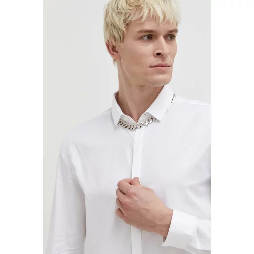 Hugo Bombažna srajca moška, bela barva