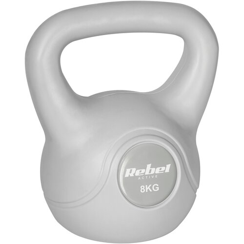 Rebel ACTIVE Girja rusko zvono kettlebell sa gumenom oblogom, 8 kg, siva boja, model RBA-2322G-08 Cene