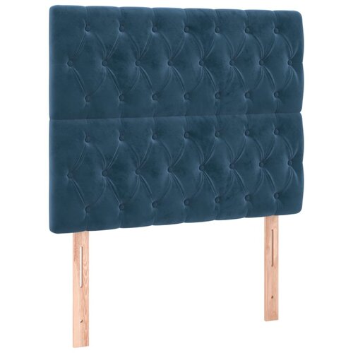 vidaXL Posteljno vzglavje 2 kosa temno modro 100x7x78/88 cm žamet, (20793143) Cene