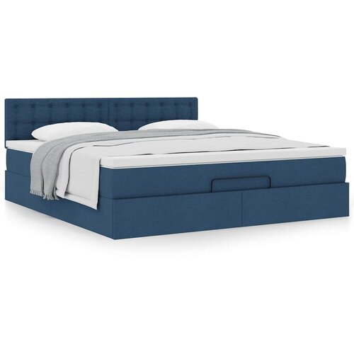 vidaXL Otomanski krevet s madracem plavi 160x200cm od tkanine Cijene