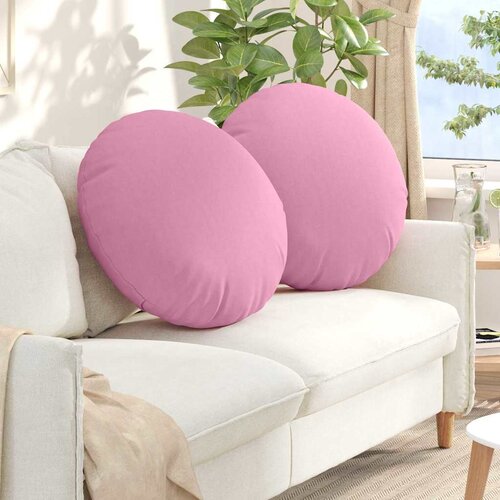 vidaXL Sedežne blazine 2 pcs Roza &Oslash;60 x 21 cm blago Cene