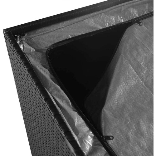 VidaXL Vrtna kutija za pohranu crna 150 x 100 x 100 cm od poliratana Slike