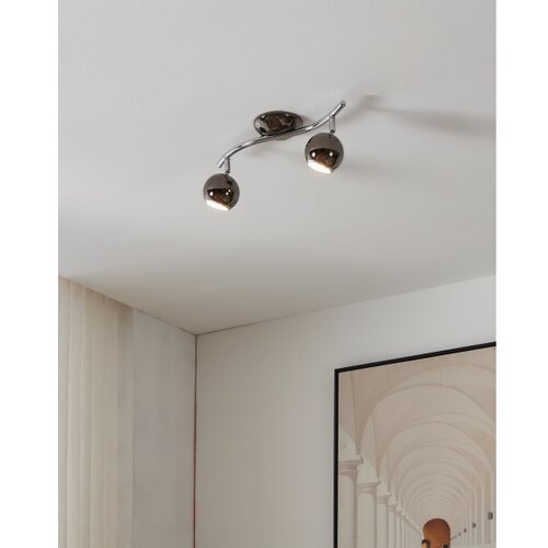 Eglo Bimeda spot/2, led, gu10, 2x3w, 2x240lm, nikl crni/hrom (31006) Slike