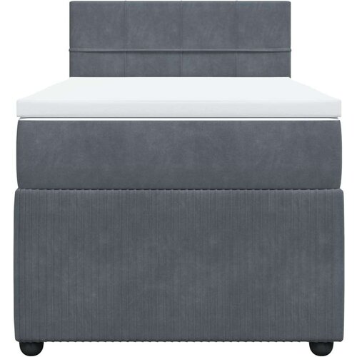 vidaXL Box spring postelja z vzmetnico temno siva 80x200 cm žamet Cene