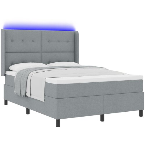 vidaXL okvirna postelja s madracem i LED svjetlom svijetlosiva 160x200 cm tkanina Cijene