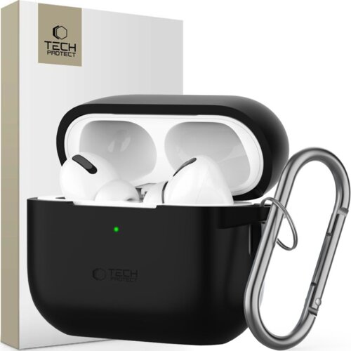 TECH-PROTECT SILIKONSKI OVITEK HOOK ZA APPLE AIRPODS PRO 1/2 ČRN, (22006218) Slike