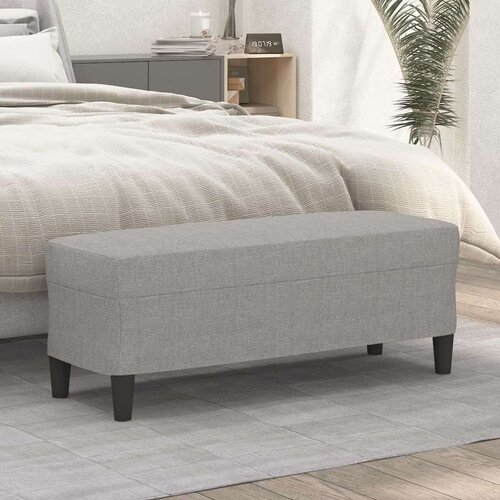 Klupa svjetlosiva 100 x 35 x 41 cm od tkanine - Svjetlosiva 100 x 35 x 41 cm Slike