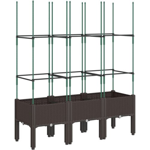  Vrtna sadilica s re&amp;scaron;etkom smeđa 120 x 40 x 142,5 cm PP Slike