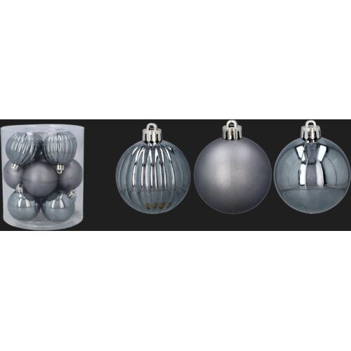 Molarem Home Set od 12 kuglica za božićno drvce &amp;ndash; 5 cm, siva Slike