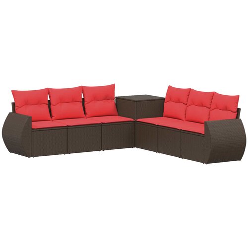  Set sofe 7 kom. Smeđa i crvena 243 x 243 x 85 cm Slike