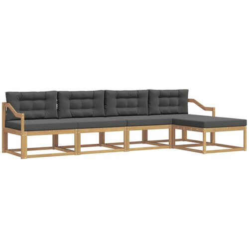 vidaXL Zunanja garnitura za sedenje 4 pcs Bela in antracit Poliester, (5000281690) Cene