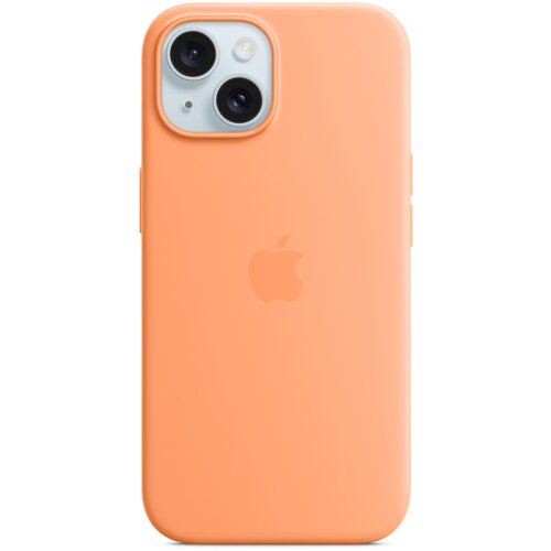 Apple iphone 15 silicone case magsafe orange sorbet, (20740859) Slike