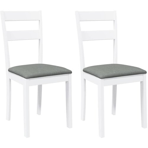 Maison Chic Jedilni stoli - Vzorci stoli z blazinami 2 kosa bele masivne lesene gume A1461, (22031392) Slike