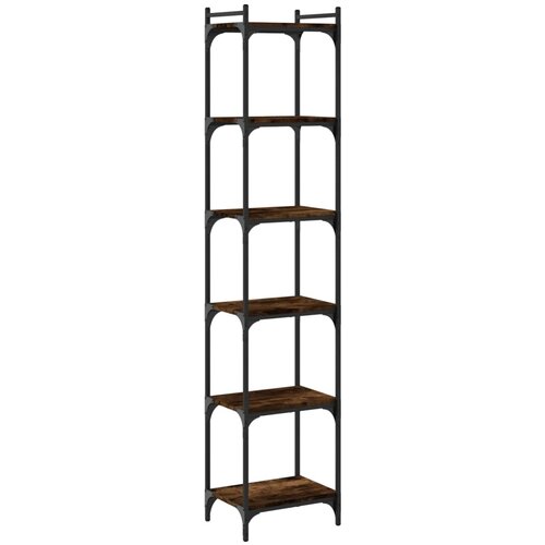 Maison Chic Knjižna omara - Knjižni regal 6-nadstropna dimljen hrast 40x30x188 cm inž. les, (21725570) Cene