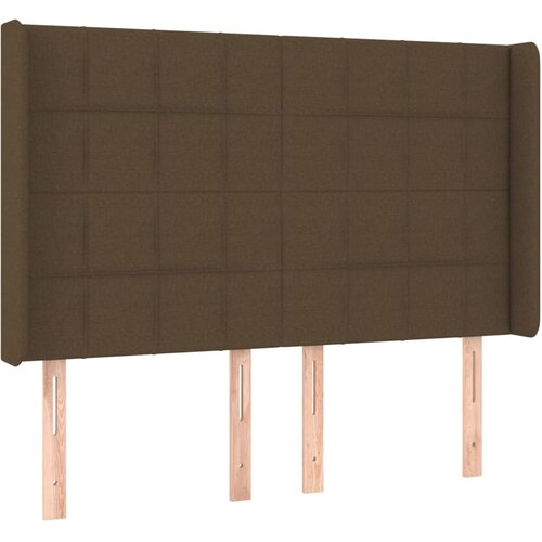  Krevet box spring s madracem LED tamnosmeđi 140x200 cm tkanina Slike