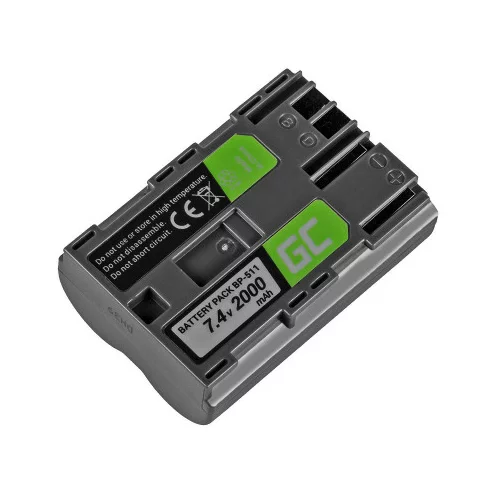 Green cell Baterija BP-508 / BP-511 / BP-511A / BP-512 / BP-514 za Canon EOS 100 / EOS D60 / Powershot G6, 1600 mAh