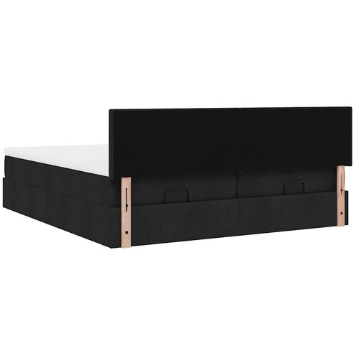 VidaXL Otomanski okvir kreveta s madracima crni 180x200cm od tkanine Slike