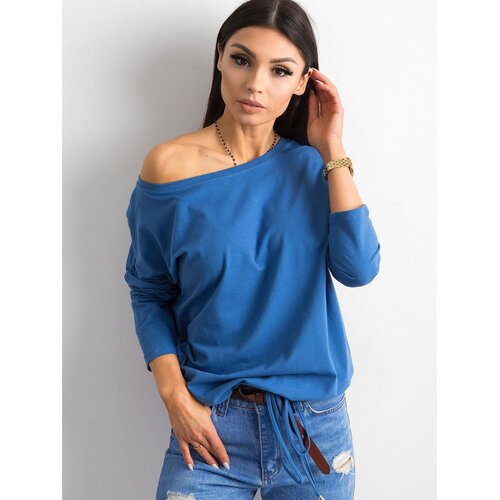 Fashion Hunters Women´s blue cotton blouse Slike