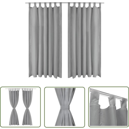  The Living Store Zavese iz mikro satena 2 kosa z zankami 140x175 cm sive barve - Zavesa, (21744069) Cene