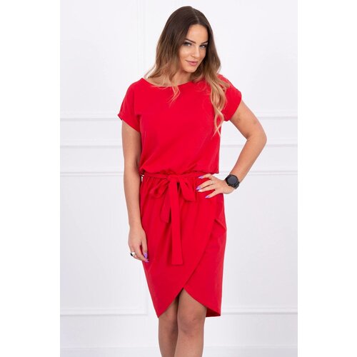 Kesi Tied dress with a clutch bottom red Slike