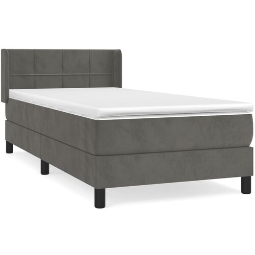 Maison Chic Box spring postelja - Vzmetna postelja z vzmetnico temno siva 80x200 cm žamet SL7896, (21901610) Slike