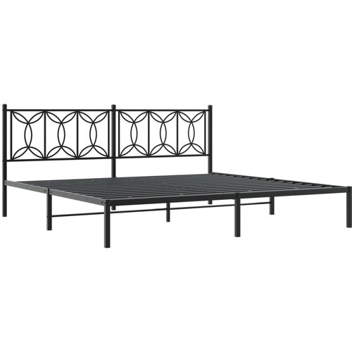 vidaXL Kovinski posteljni okvir z vzglavjem črn 193x203 cm, (21251480) Cene