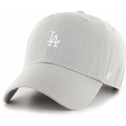 47 Brand Bombažna kapa s šiltom MLB Los Angeles Dodgers siva barva