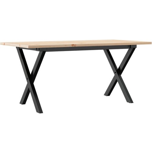  Stolić za kavu X-oblika 100x50x45cm borovina i čelik Slike