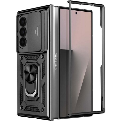 AVIZAR Ohišje za Samsung Galaxy Z Fold 7 z držalom za prstan in pokrovom kamere, Črna, (5000012342) Cene