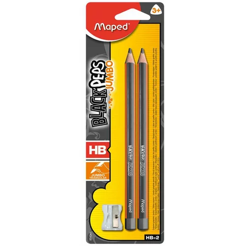 Maped Grafitni svinčnik Jumbo z radirko in šilčkom, HB, 2 kosa