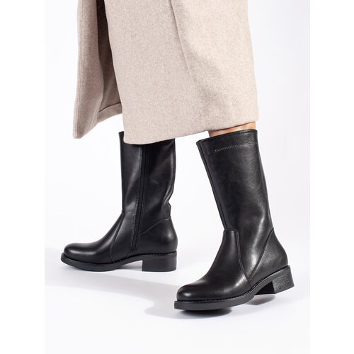 Shelvt Women&amp;#039;s black leather boots Sergio Leone Slike