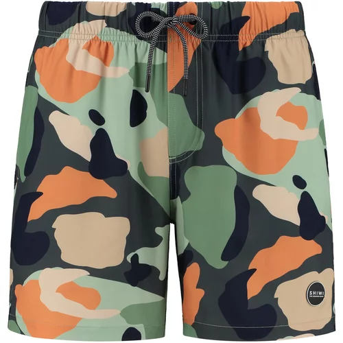 Shiwi Kratke kopalne hlače 'Neo' meta / temno zelena / oranžna / puder