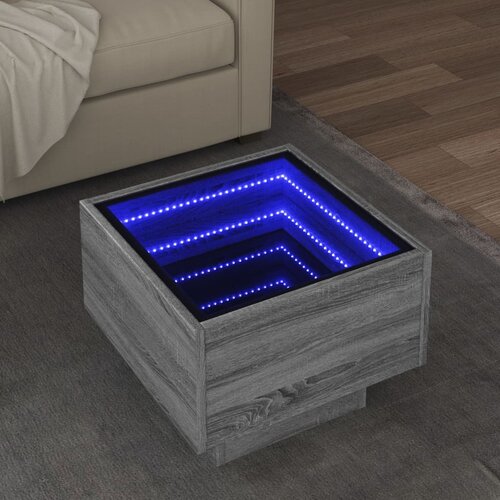 Furnova Stranska mizica z LED siva sonoma 40x40x30 cm inženirski les, (21913157) Cene
