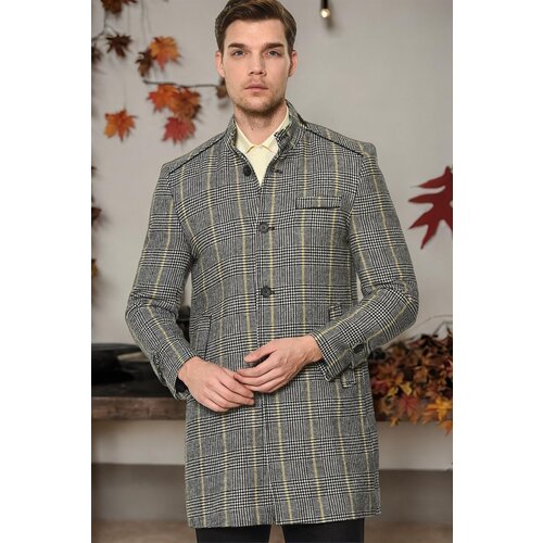 Dewberry PLT8391 MEN&amp;#039;S COAT-PLAID GREY Slike