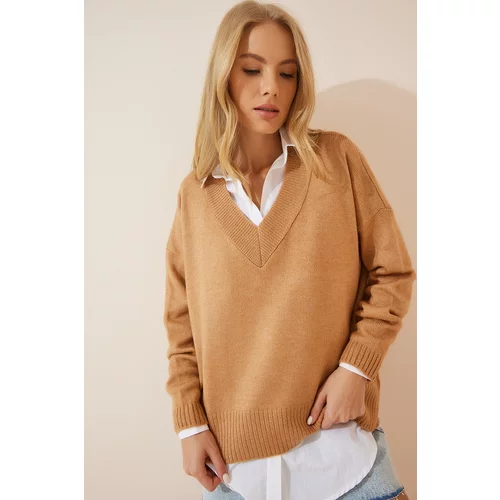 Happiness İstanbul Sweater - Brown - Oversize