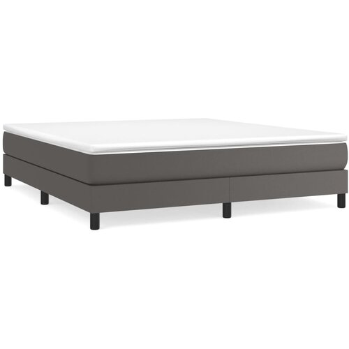 Okvir za krevet s oprugom sivi 160x200 cm od umjetne kože Slike